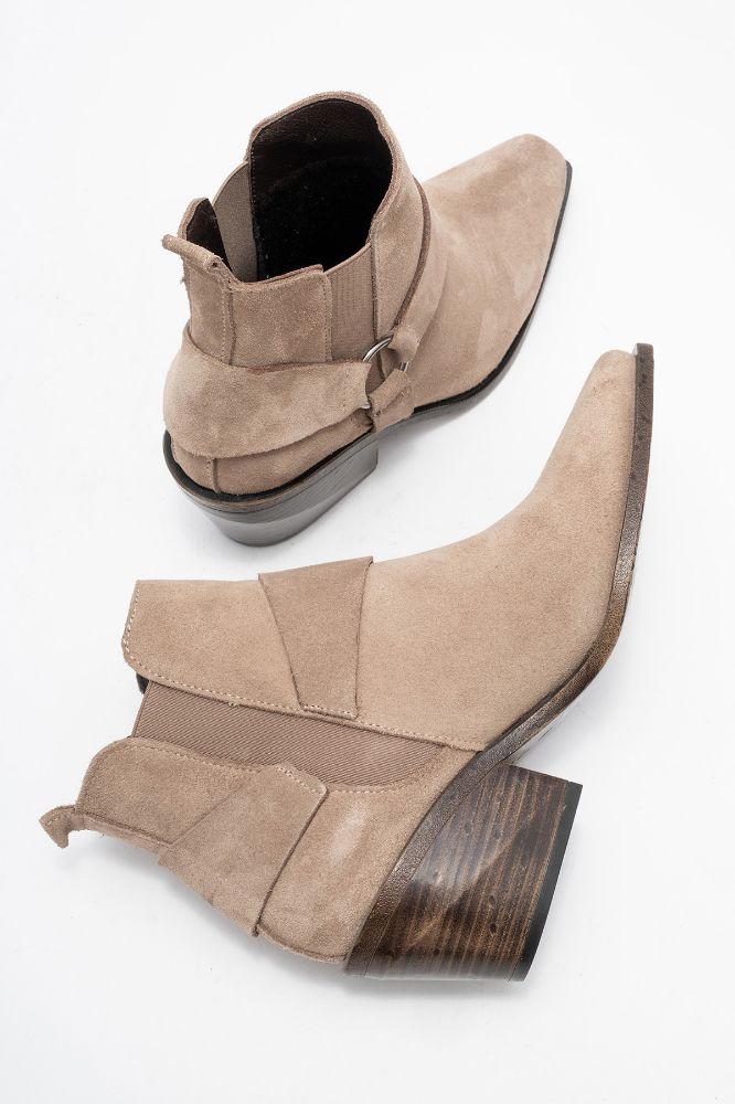 Kadın Kalın Topuklu Western Bot VIZON SUET HKN1563 resmi