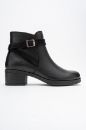 Kadın Deri Aksesuar Detaylı Topuklu Bot SIYAH SIYAH NUBUK PNC154