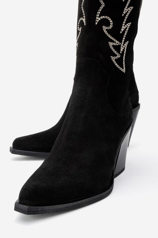 Kadın Deri Western Çizme SIYAH SUET HKN1614 resmi