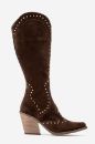 Kadın Deri Zımba Detaylı Western Çizme KAHVE SUET HKN1608