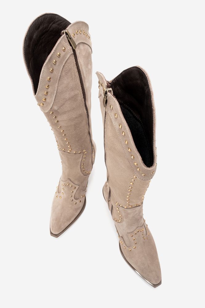 kadin-deri-zimba-detayli-western-cizme-BEJ SUET-HKN1608-0101790_0