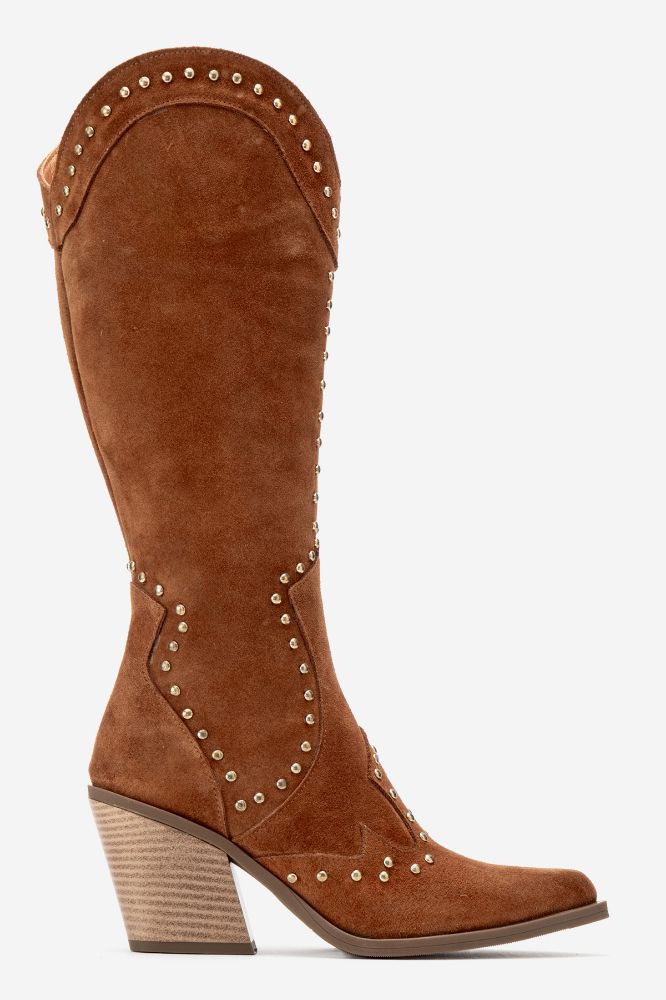 kadin-deri-zimba-detayli-western-cizme-TABA SUET-HKN1608-0101792_0