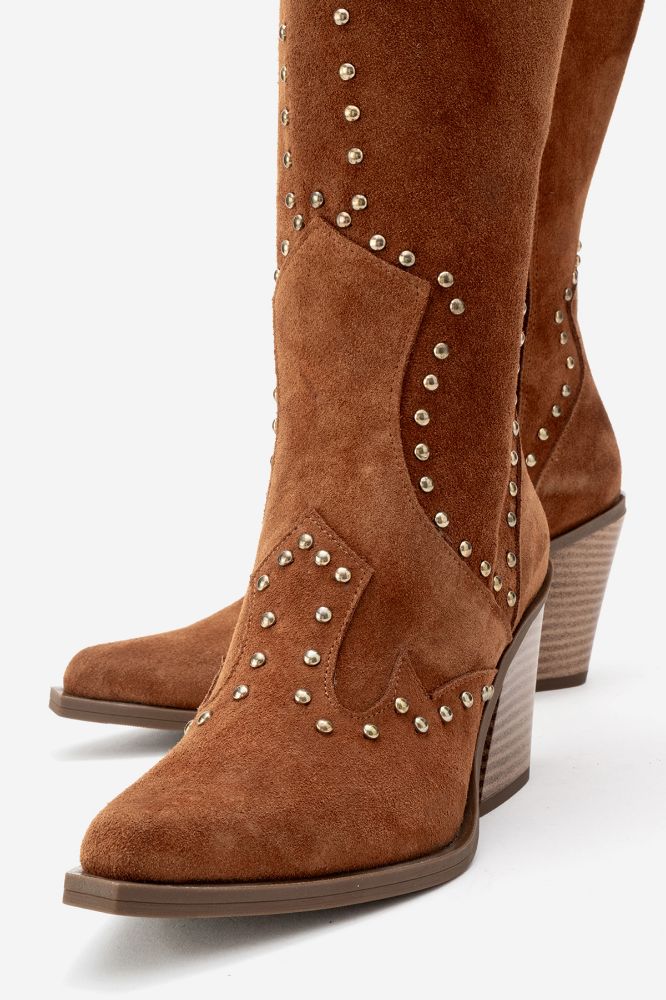 kadin-deri-zimba-detayli-western-cizme-TABA SUET-HKN1608-0101794_0