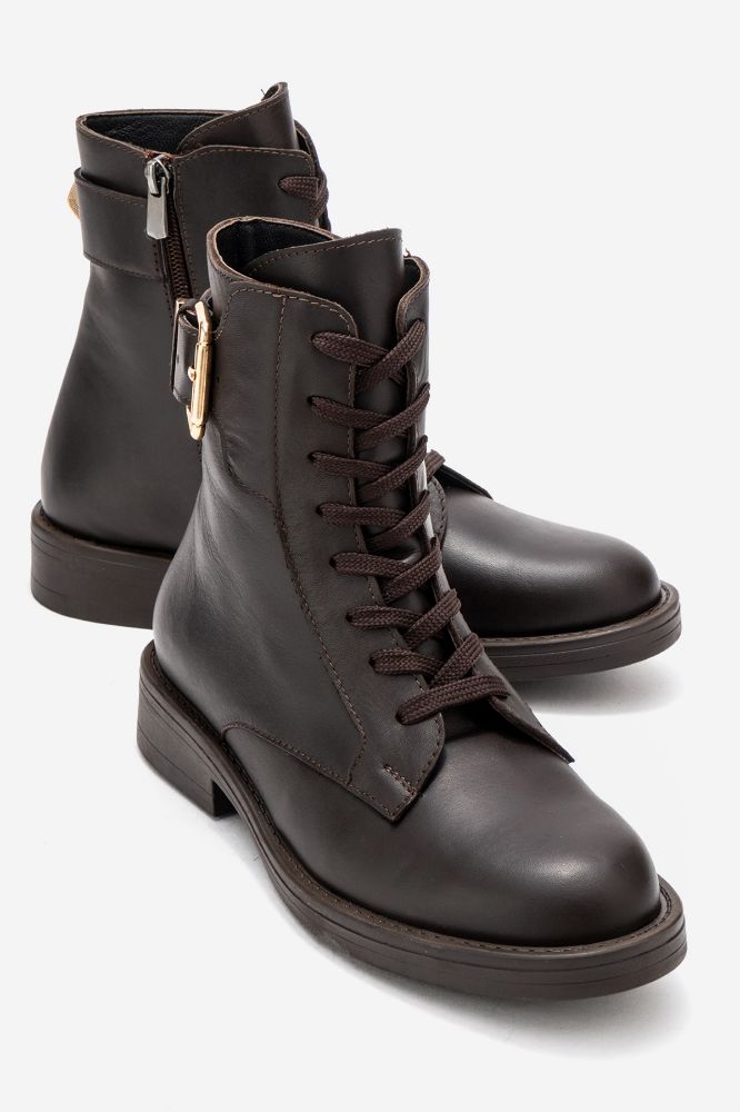 Kadın Deri Postal Bot KAHVE OK2558 resmi