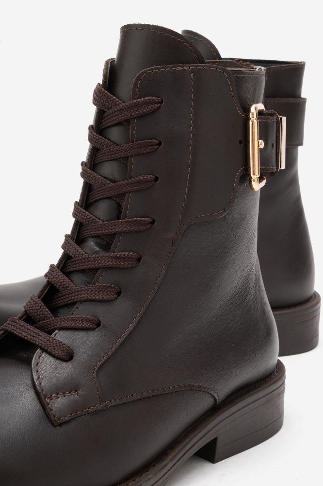 Kadın Deri Postal Bot KAHVE OK2558 resmi