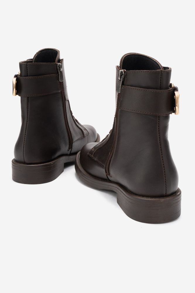 Kadın Deri Postal Bot KAHVE OK2558 resmi