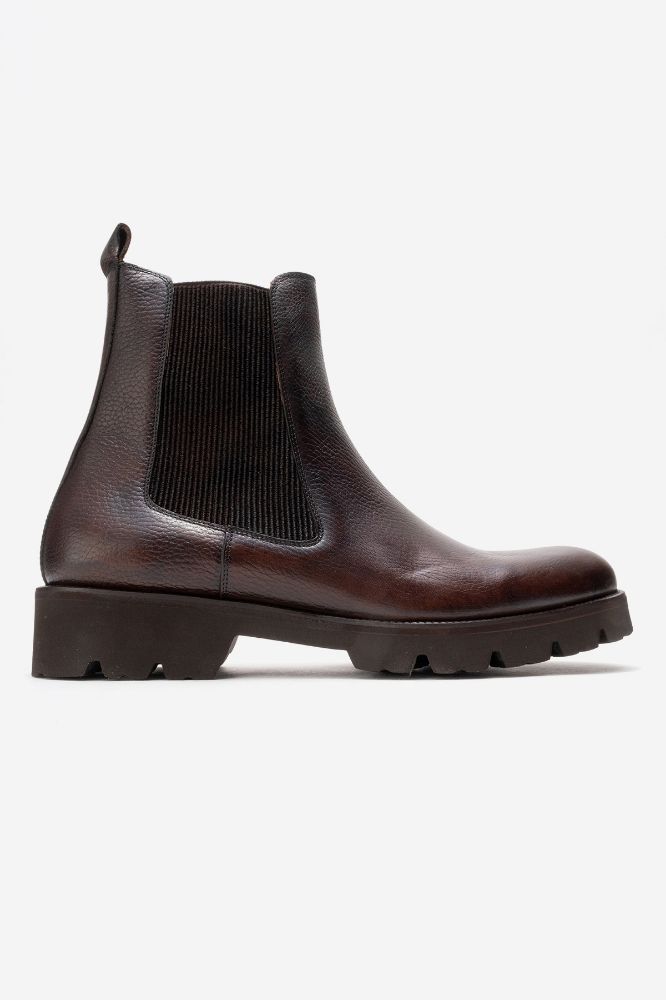 Erkek Deri Lastikli Bot KAHVE FLOTER GLR8777 resmi