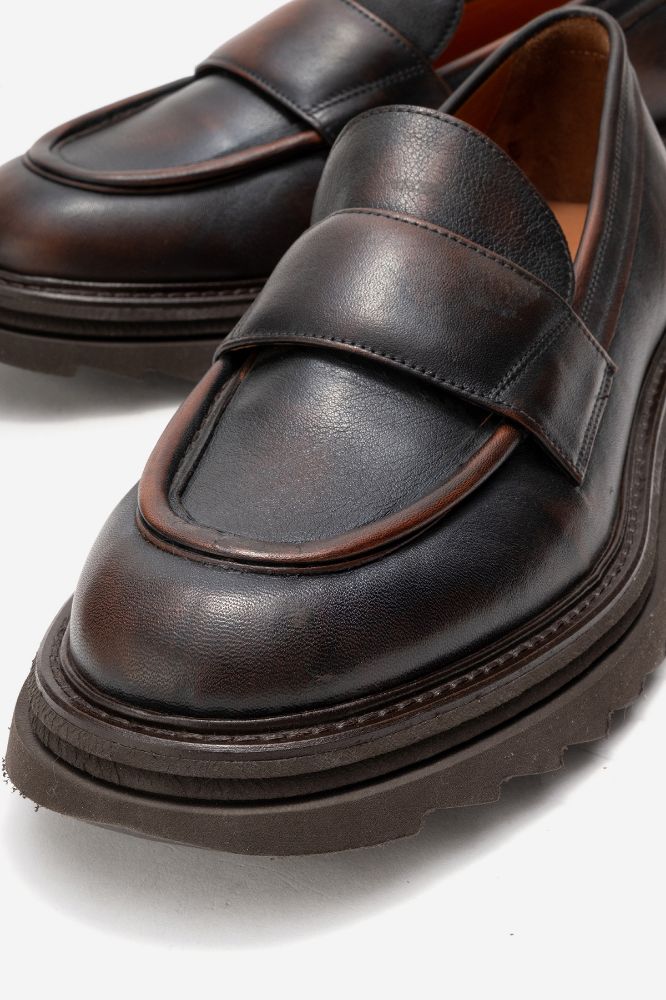 Erkek Deri Kalın Taban Ayakkabı KAHVE GLR2519418 resmi