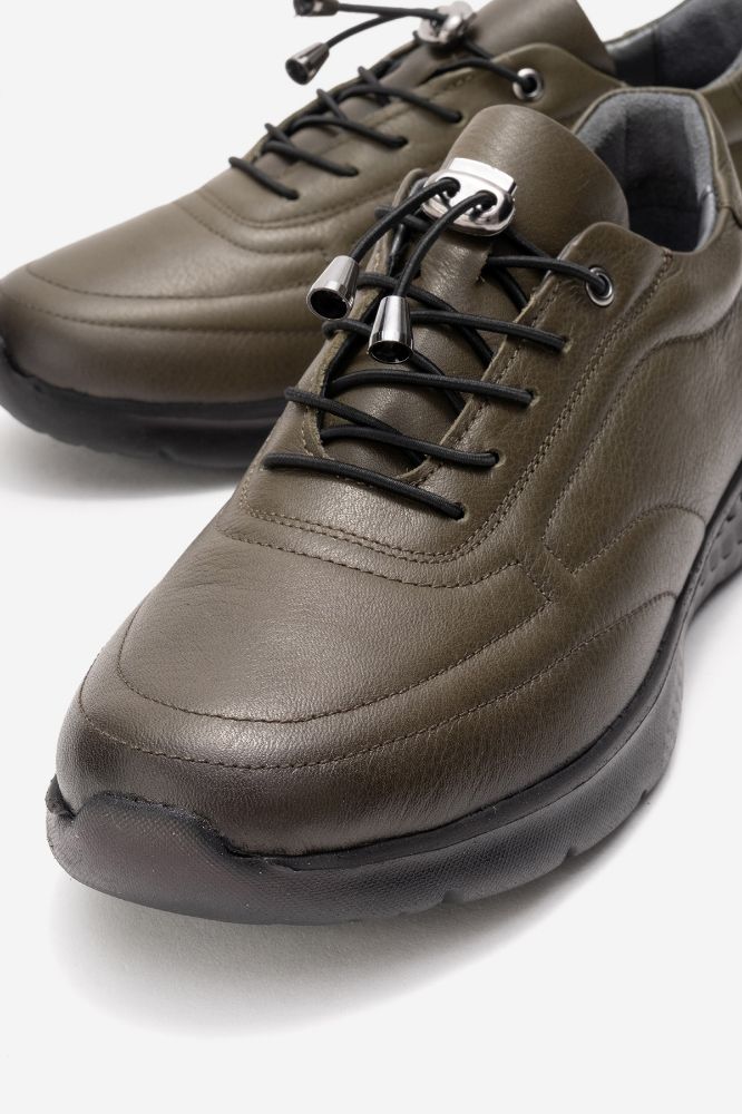 Kadın Deri Ayakkabı HAKI SIYAH NHR110 resmi