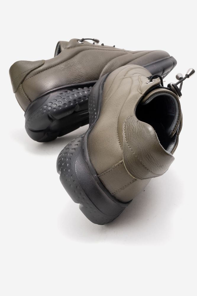 Kadın Deri Ayakkabı HAKI SIYAH NHR110 resmi