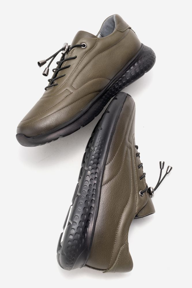 Kadın Deri Ayakkabı HAKI SIYAH NHR110 resmi