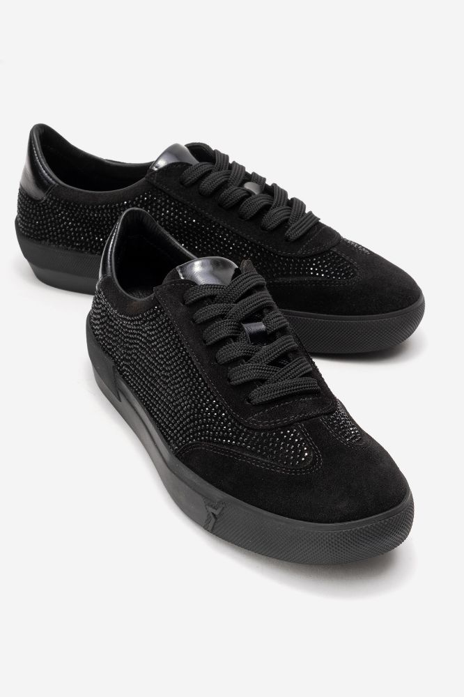 Kadın Deri Sneaker Ayakkabı SIYAH SUET PNC1385 resmi