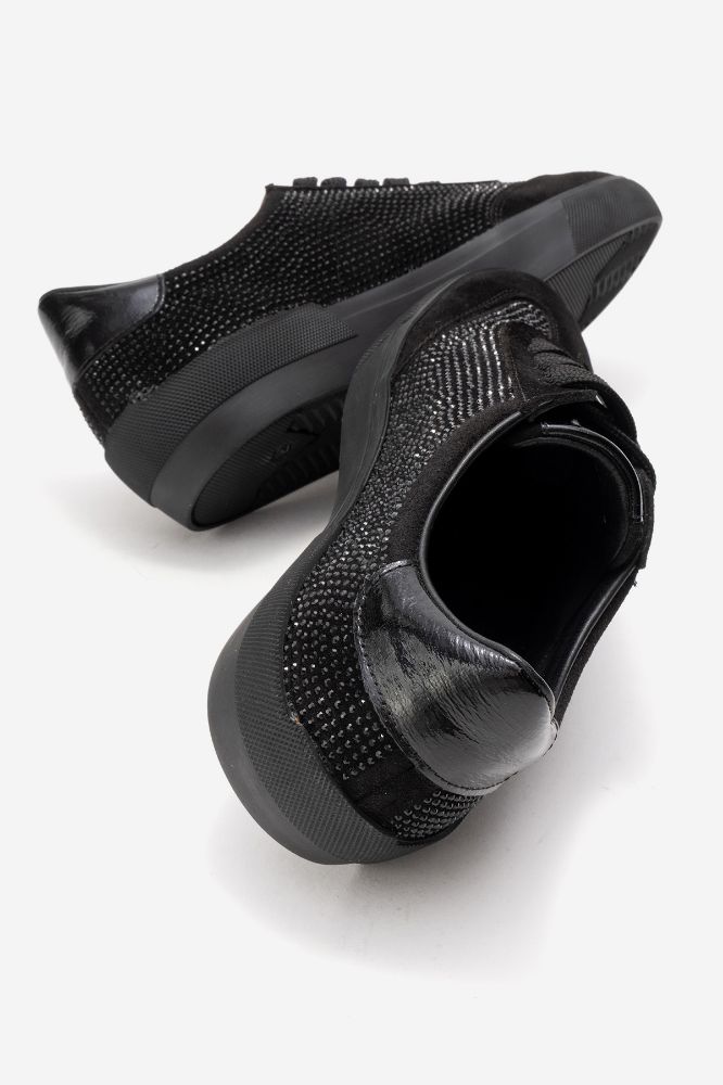 Kadın Deri Sneaker Ayakkabı SIYAH SUET PNC1385 resmi