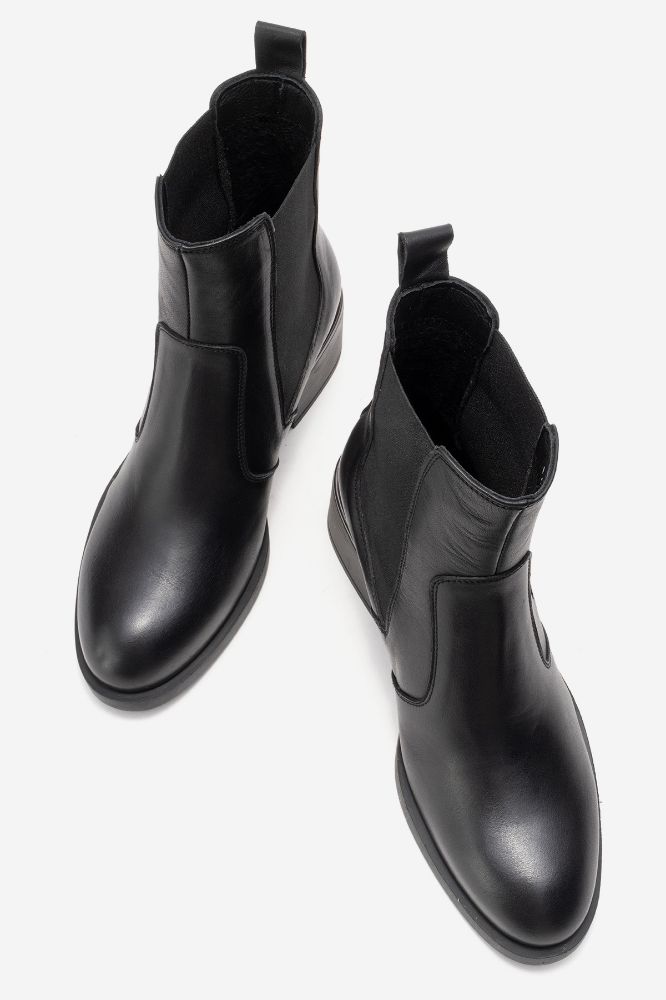 Kadın Deri Lastikli Topuklu Bot SIYAH PNC1484 resmi