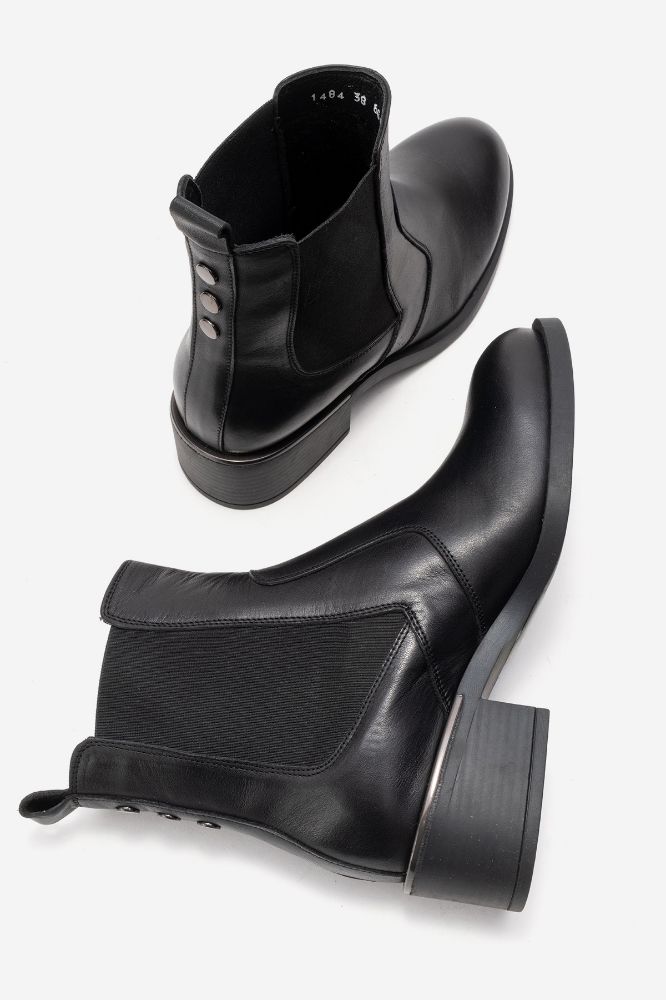 Kadın Deri Lastikli Topuklu Bot SIYAH PNC1484 resmi