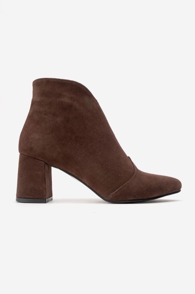 Kadın Deri Kalın Topuklu Bot KAHVE SUET PYZ1924 resmi