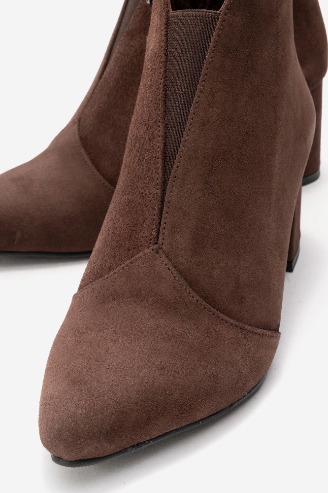 Kadın Deri Kalın Topuklu Bot KAHVE SUET PYZ1924 resmi