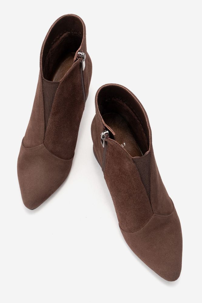 Kadın Deri Kalın Topuklu Bot KAHVE SUET PYZ1924 resmi