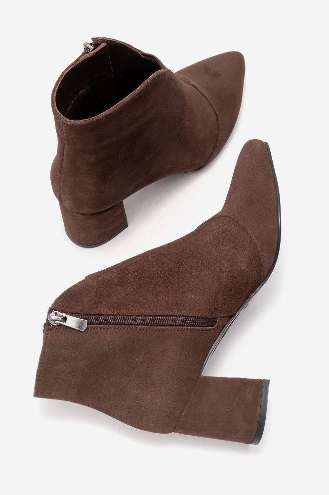 Kadın Deri Kalın Topuklu Bot KAHVE SUET PYZ1924 resmi