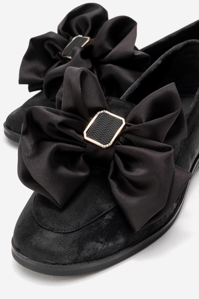 Kadın Fiyonk Detaylı Loafer SIYAH TUVIN YKL031 resmi