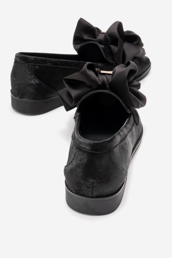Kadın Fiyonk Detaylı Loafer SIYAH TUVIN YKL031 resmi