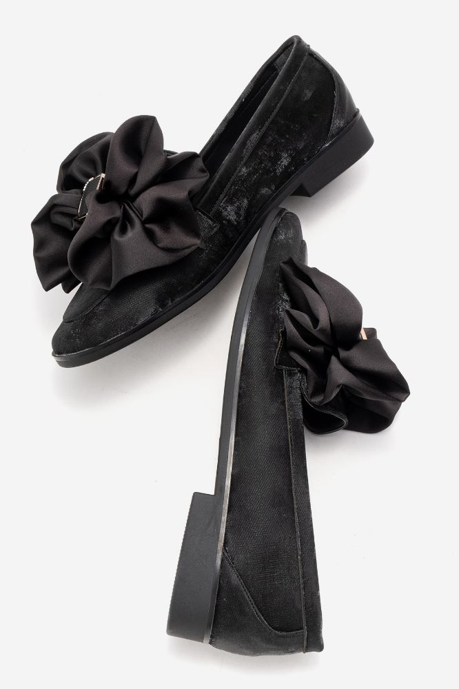 Kadın Fiyonk Detaylı Loafer SIYAH TUVIN YKL031 resmi