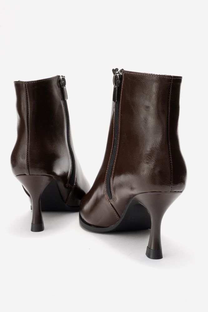 Kadın İnce Topuklu Bot KAHVE RUSTIK YKL608 resmi