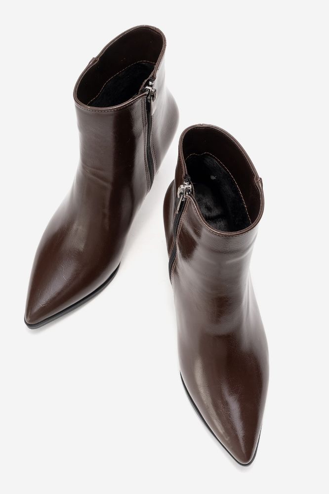 Kadın İnce Topuklu Bot KAHVE RUSTIK YKL608 resmi