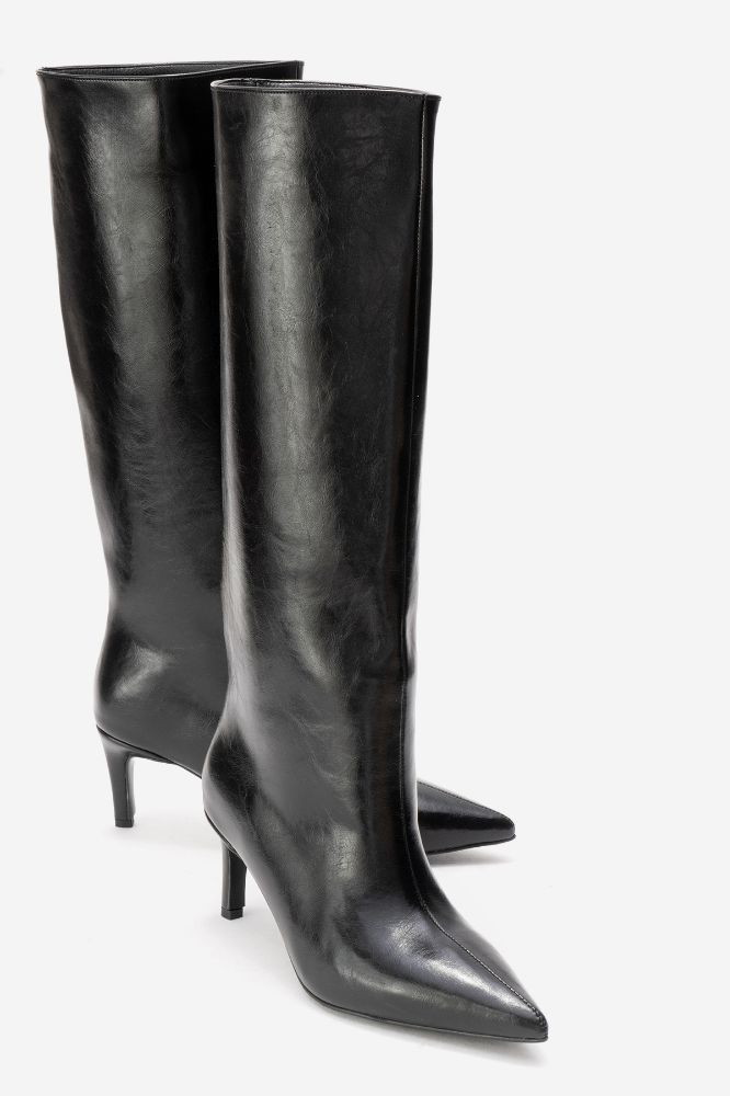 kadin-ince-topuklu-cizme-SIYAH KIRIŞIK-ERC3125-0102233_0