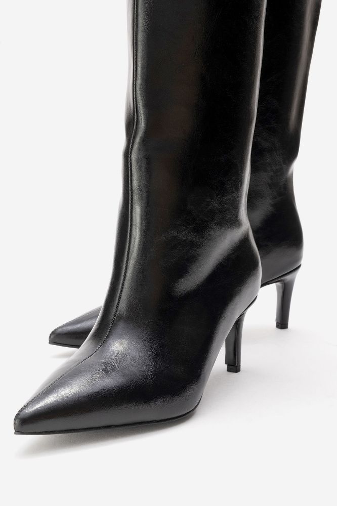 kadin-ince-topuklu-cizme-SIYAH KIRIŞIK-ERC3125-0102234_0
