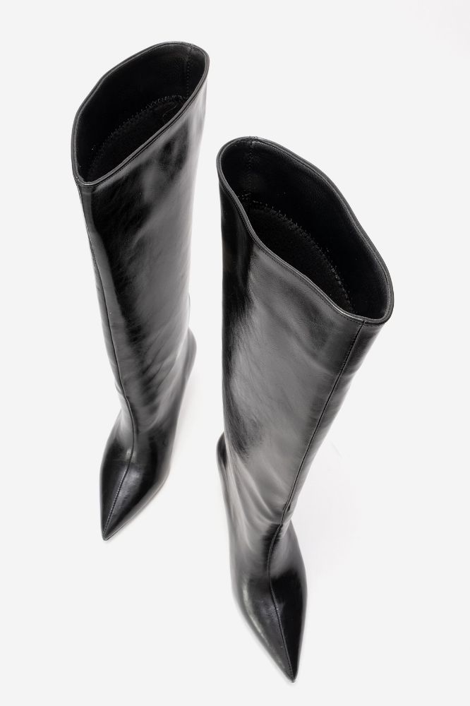 kadin-ince-topuklu-cizme-SIYAH KIRIŞIK-ERC3125-0102236_0