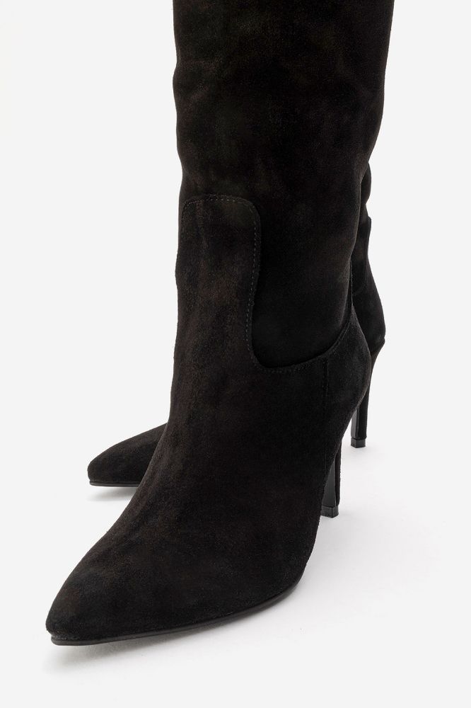 kadin-deri-ince-topuklu-diz-ustu-cizme-SIYAH SUET-LOOK305-0102246_0
