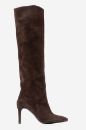 Kadın Deri İnce Topuklu Diz Üstü Çizme KAHVE SUET LOOK305