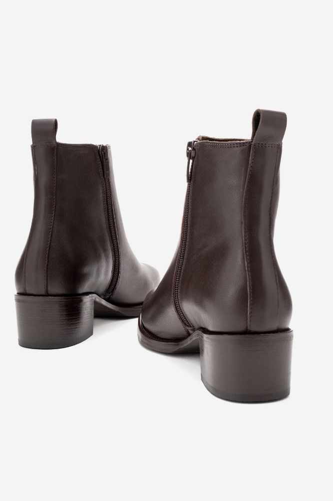 Kadın Deri Topuklu Bot KAHVE PNC635 resmi