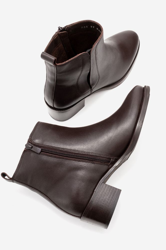 Kadın Deri Topuklu Bot KAHVE PNC635 resmi