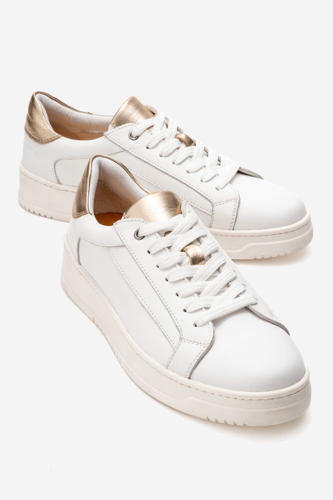 Kadın Deri Sneaker Ayakkabı BEYAZ ALTIN  PNC1393 resmi