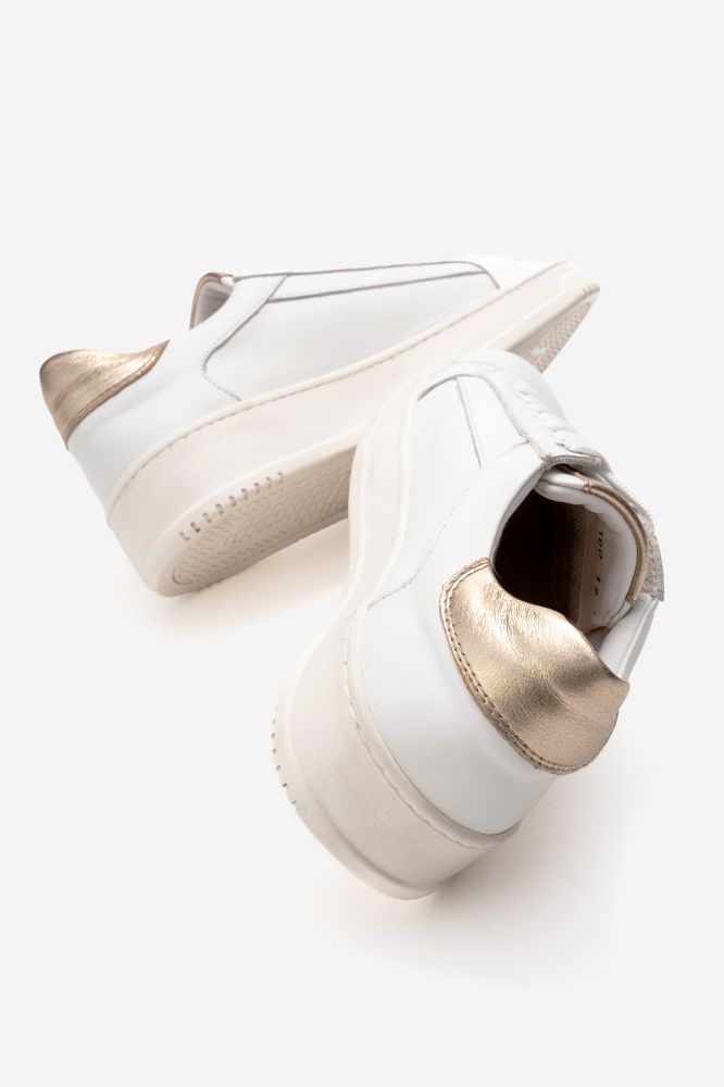 Kadın Deri Sneaker Ayakkabı BEYAZ ALTIN  PNC1393 resmi