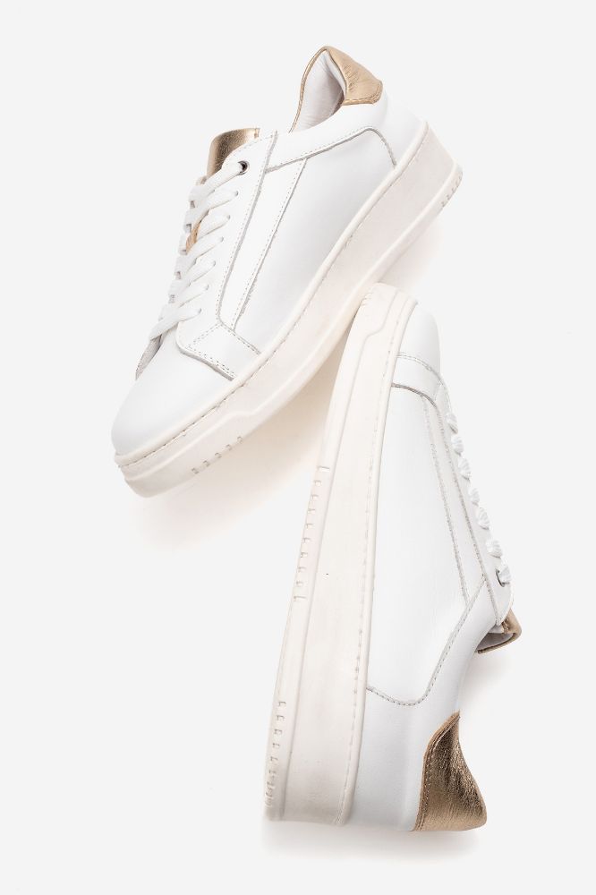 Kadın Deri Sneaker Ayakkabı BEYAZ ALTIN  PNC1393 resmi