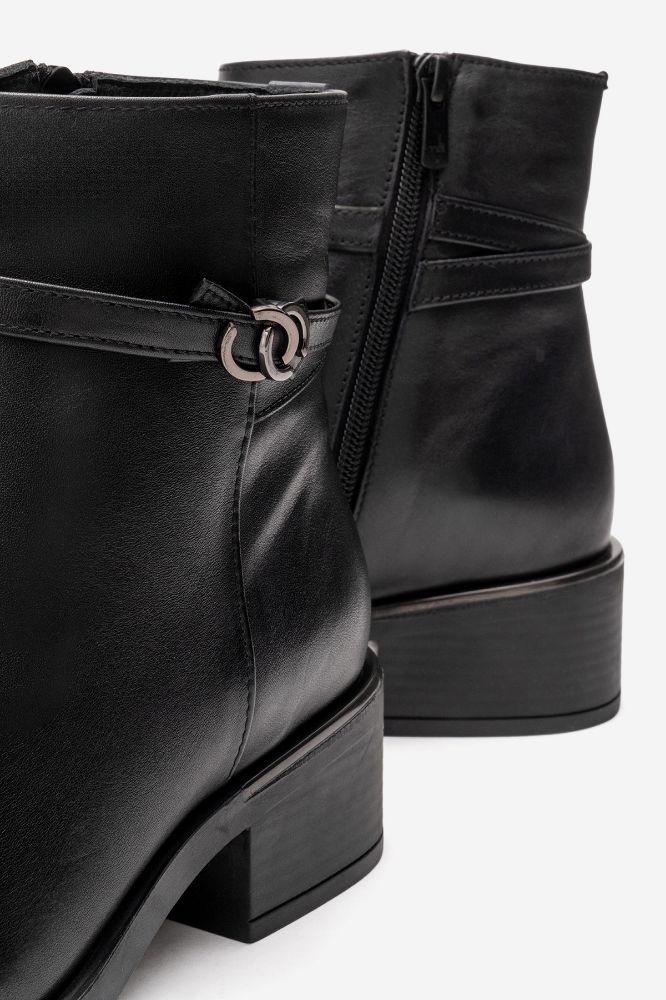 Kadın Deri Topuklu Bot SIYAH PNC1486 resmi