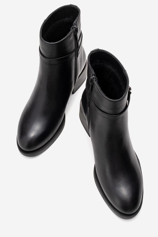 Kadın Deri Topuklu Bot SIYAH PNC1486 resmi