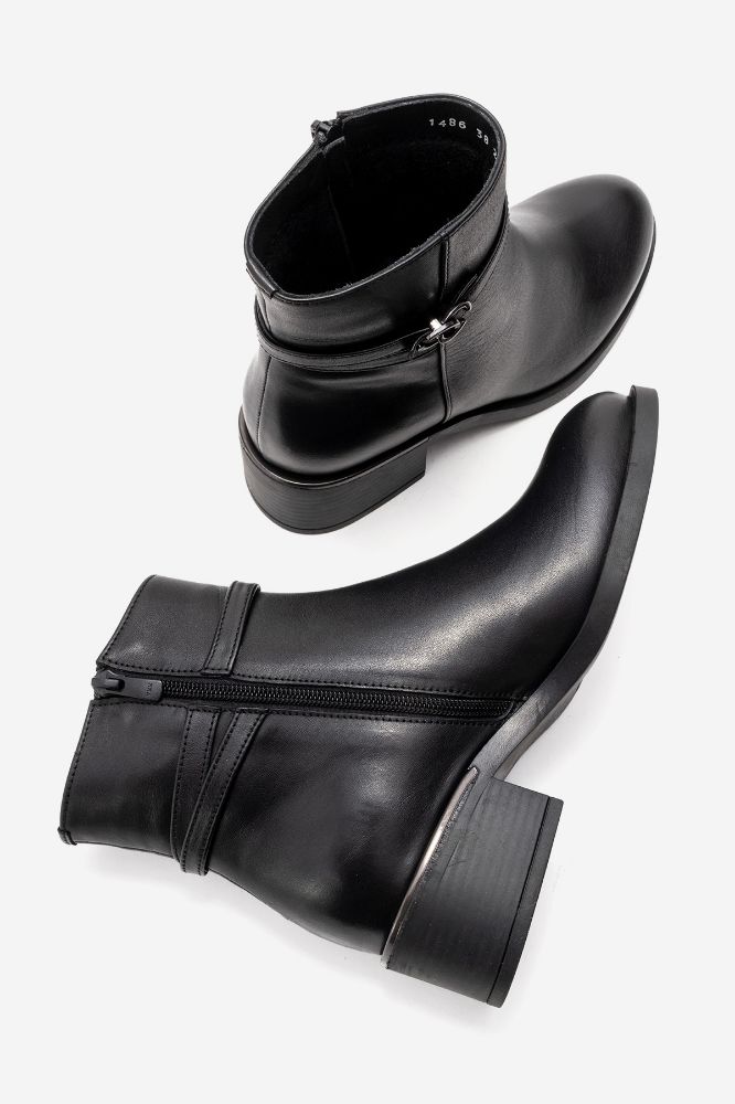 Kadın Deri Topuklu Bot SIYAH PNC1486 resmi