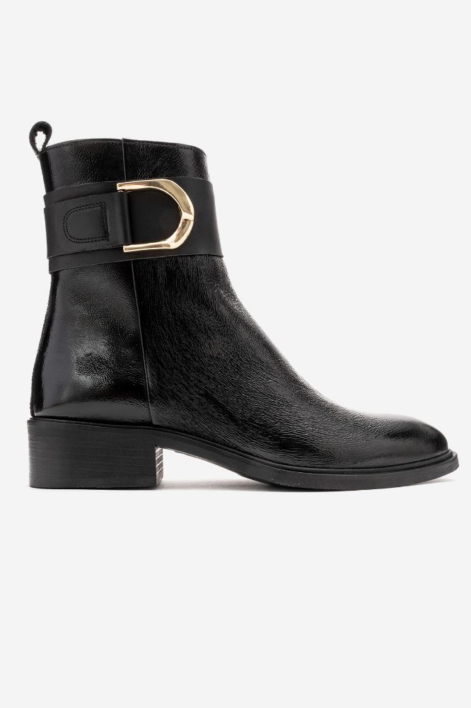 Kadın Deri Tokalı Bot SIYAH KIRIŞIK PNC1547 resmi