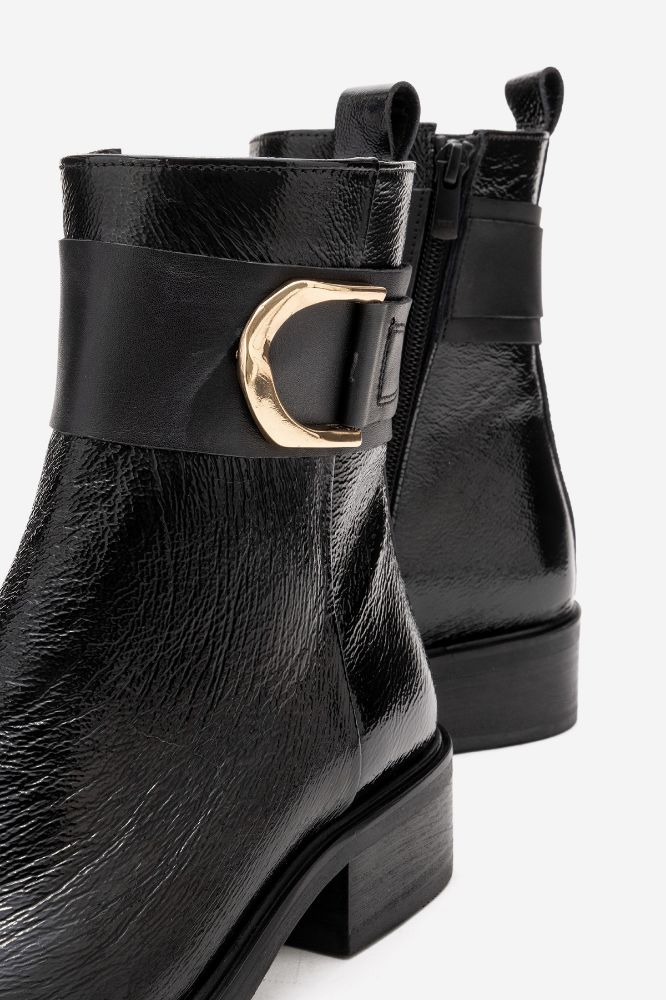 Kadın Deri Tokalı Bot SIYAH KIRIŞIK PNC1547 resmi