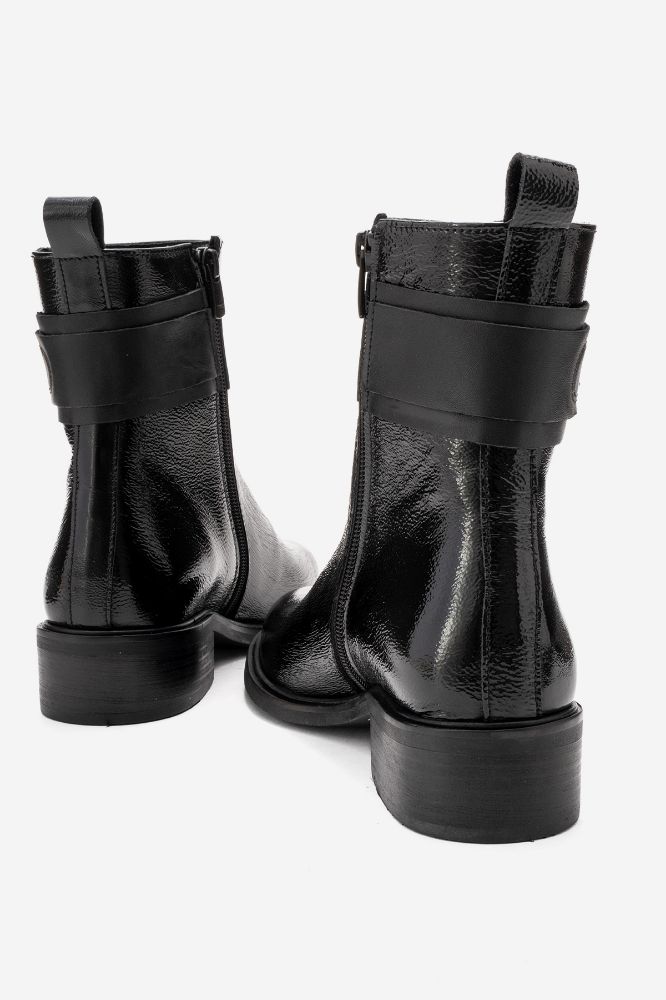 Kadın Deri Tokalı Bot SIYAH KIRIŞIK PNC1547 resmi
