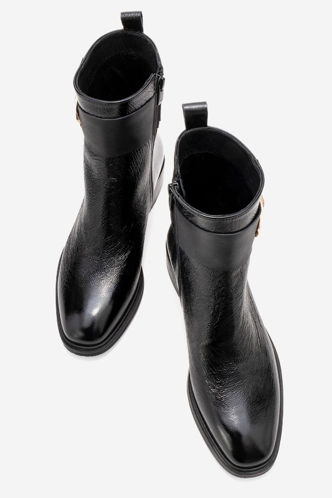 Kadın Deri Tokalı Bot SIYAH KIRIŞIK PNC1547 resmi