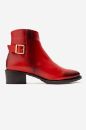 Kadın Deri Aksesuar Detaylı Topuklu Bot KIRMIZI PNC594