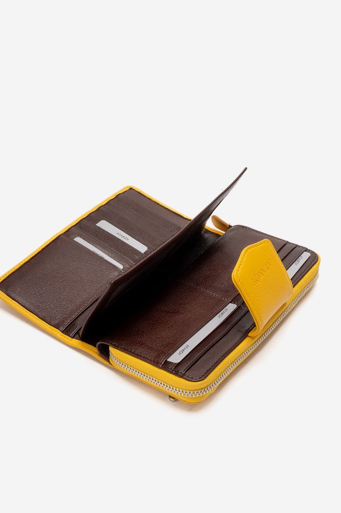 Kadın Deri Cüzdan SARI ENS9702 resmi