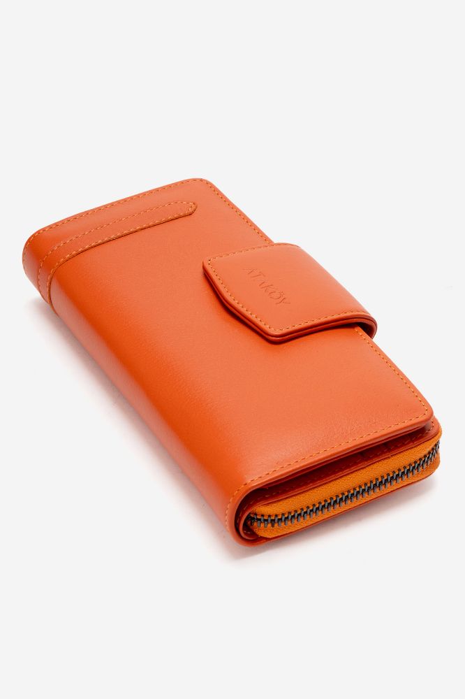 Kadın Deri Cüzdan TURUNCU ENS9702 resmi