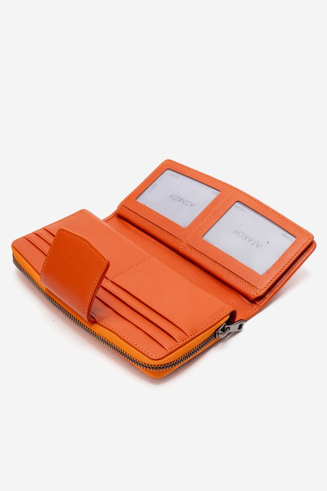 Kadın Deri Cüzdan TURUNCU ENS9702 resmi