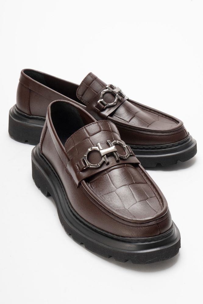 Erkek Deri Tokalı Ayakkabı KAHVE CSK953 resmi